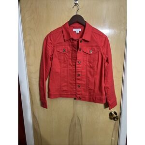 Vintage Liz Claiborne Red Denim Short Jean Jacket